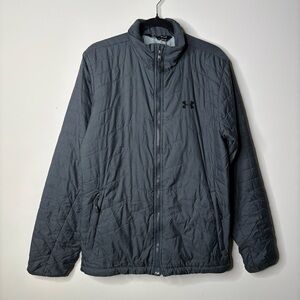 Under Armour Men’s Cold Gear Reactor Jacket Zip Up Puffer Lightweight Gray
